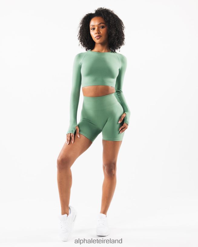 Clothing IE Alphalete Women Stratus LS Crop Jade Green 2L4400248