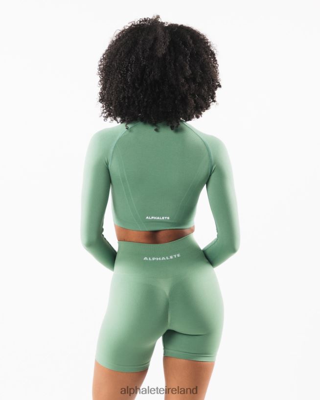 Clothing IE Alphalete Women Stratus LS Crop Jade Green 2L4400248