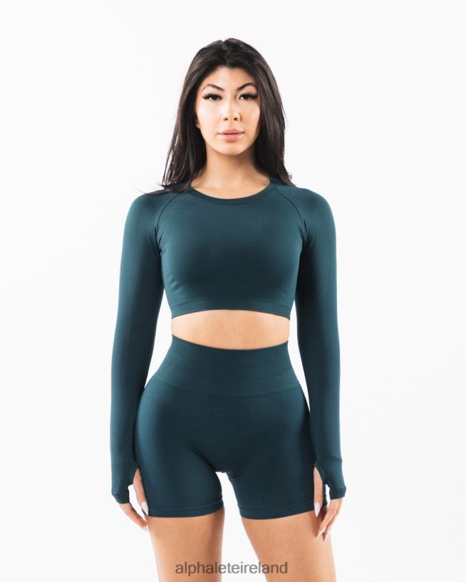 Clothing IE Alphalete Women Stratus LS Crop Midnight Blue 2L4400257