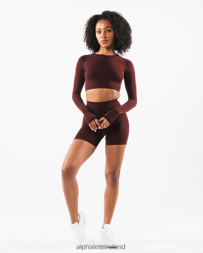 Clothing IE Alphalete Women Stratus LS Crop Sangria Red 2L4400252
