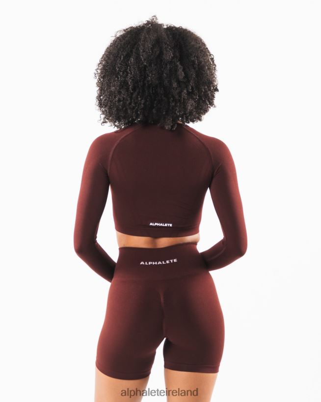 Clothing IE Alphalete Women Stratus LS Crop Sangria Red 2L4400252