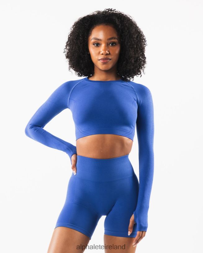 Clothing IE Alphalete Women Stratus LS Crop Sapphire Blue 2L4400251