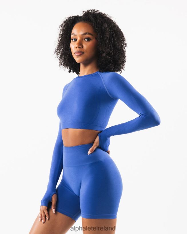 Clothing IE Alphalete Women Stratus LS Crop Sapphire Blue 2L4400251