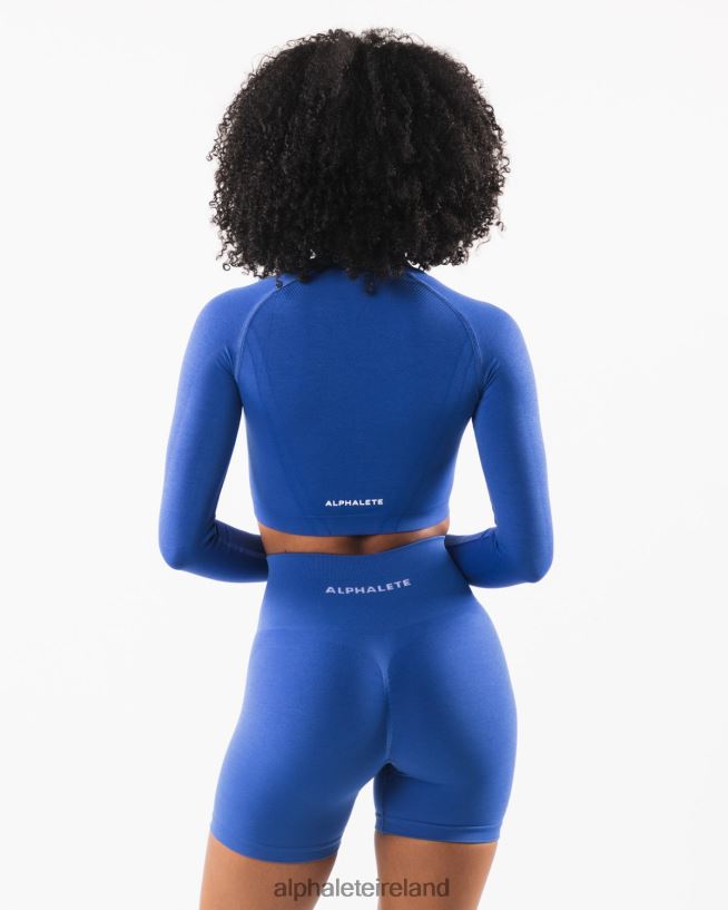Clothing IE Alphalete Women Stratus LS Crop Sapphire Blue 2L4400251