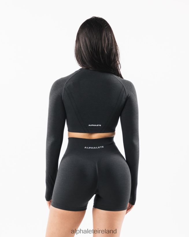 Clothing IE Alphalete Women Stratus LS Crop Shadow Grey 2L4400258