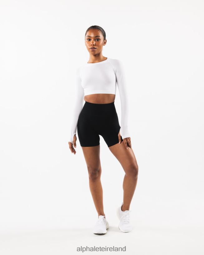 Clothing IE Alphalete Women Stratus LS Crop White 2L4400253