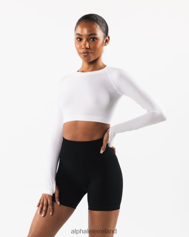 Clothing IE Alphalete Women Stratus LS Crop White 2L4400253