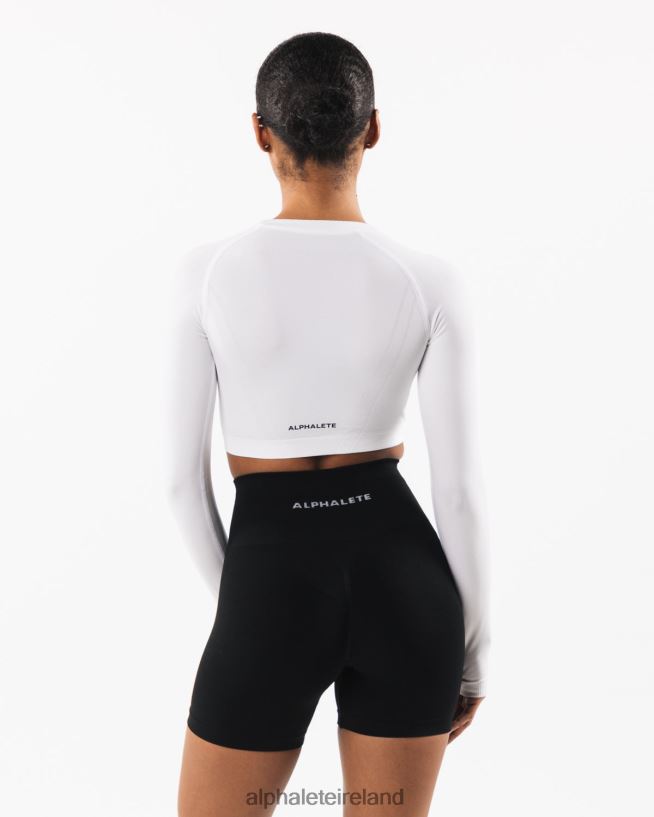 Clothing IE Alphalete Women Stratus LS Crop White 2L4400253