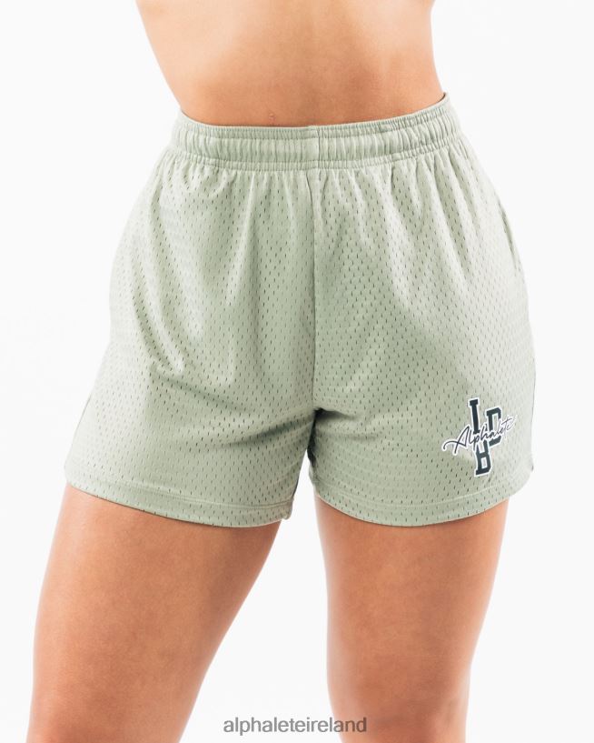 Clothing IE Alphalete Women Signature Mesh Short 4" Sage Green 2L4400328