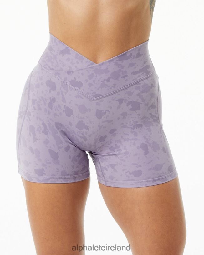 Clothing IE Alphalete Women Surface Power Short 5" Pebble Print Misty Lilac Purple 2L4400366