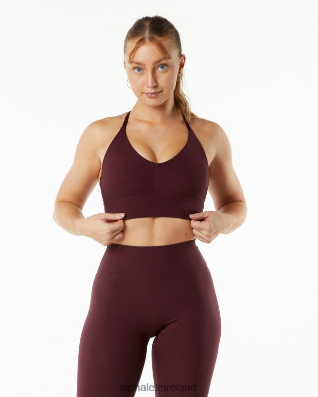 Clothing IE Alphalete Women Alphalux Wonder Bra Black Cherry Red 2L4400139