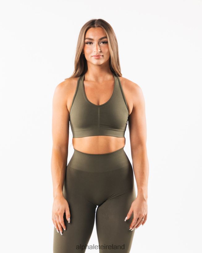 Clothing IE Alphalete Women Amplify Bra Oak Green 2L4400107