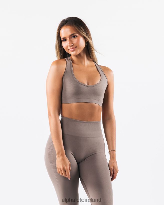 Clothing IE Alphalete Women Amplify Contour Bra Mocha Brown 2L440063