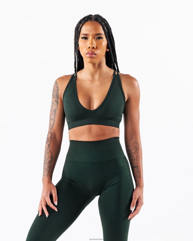 Clothing IE Alphalete Women Amplify Deep V Bra Central Park Green 2L44007