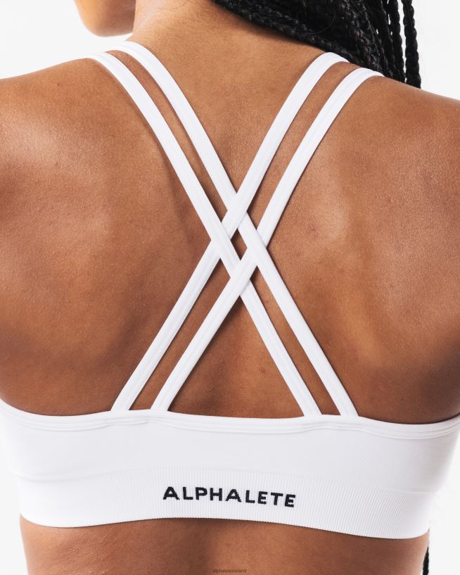 Clothing IE Alphalete Women Amplify Deep V Bra White 2L44002