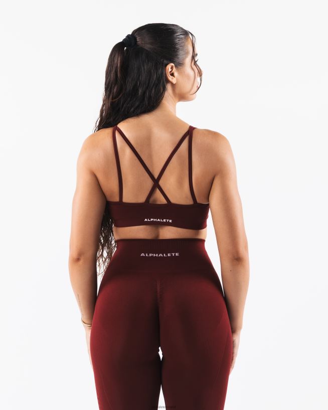 Clothing IE Alphalete Women Amplify Excel Bra New Burgundy Red 2L44009