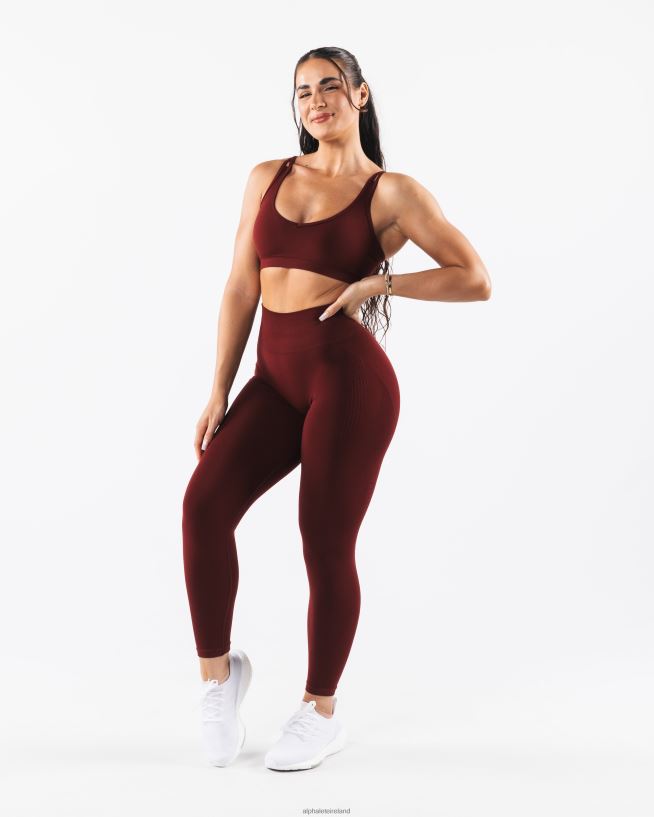 Clothing IE Alphalete Women Amplify Excel Bra New Burgundy Red 2L44009