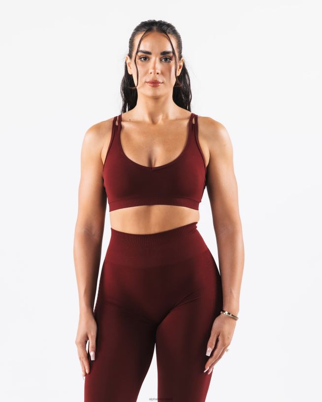 Clothing IE Alphalete Women Amplify Excel Bra New Burgundy Red 2L44009