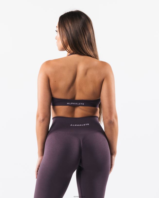 Clothing IE Alphalete Women Amplify Halter Bra Dove Purple 2L440022