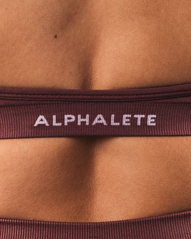 Clothing IE Alphalete Women Amplify Halter Bra Dusty Rose Red 2L440020