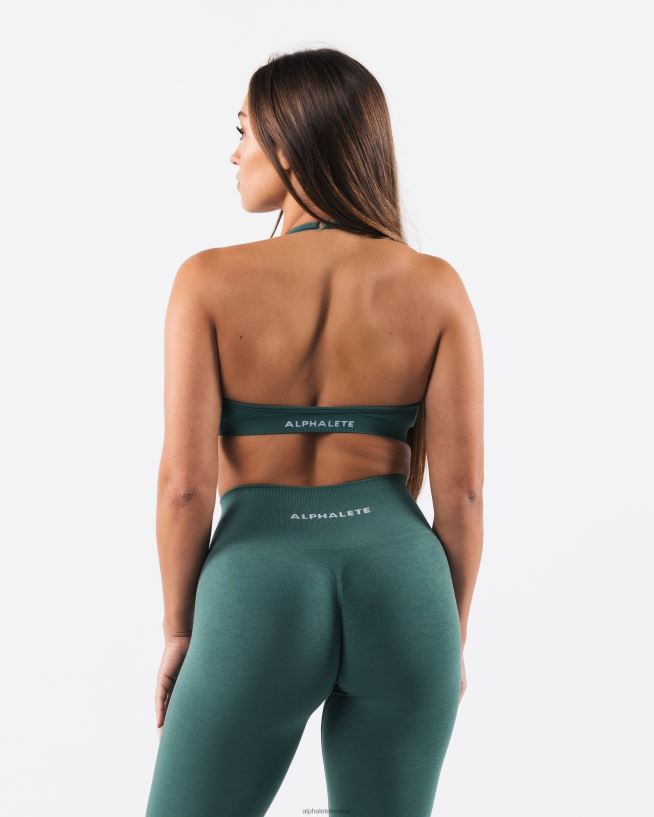 Clothing IE Alphalete Women Amplify Halter Bra Sage Green 2L440018