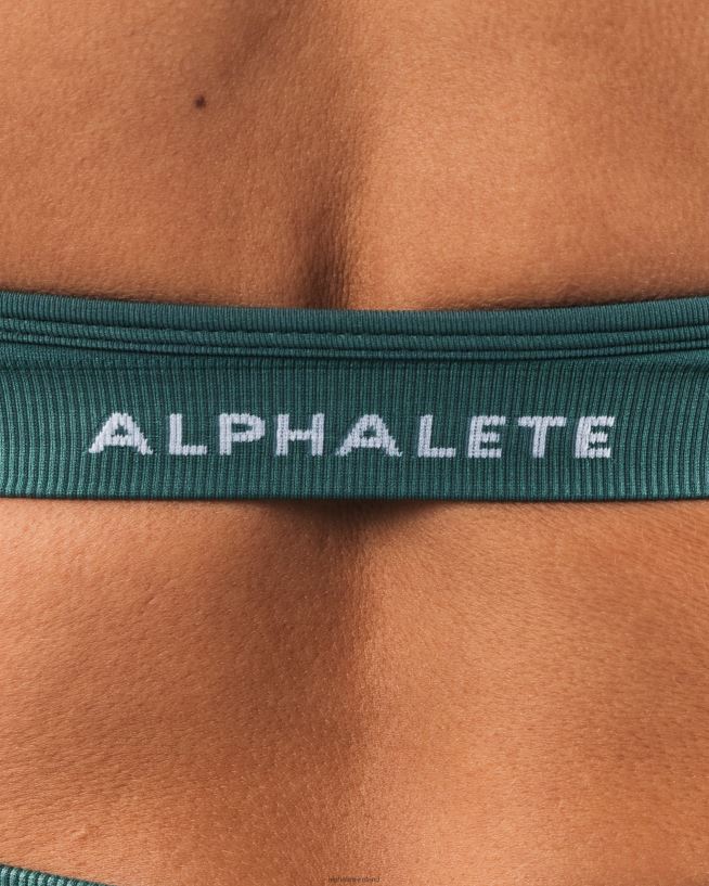 Clothing IE Alphalete Women Amplify Halter Bra Sage Green 2L440018