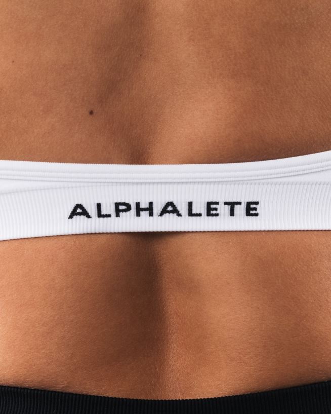 Clothing IE Alphalete Women Amplify Halter Bra White 2L440015