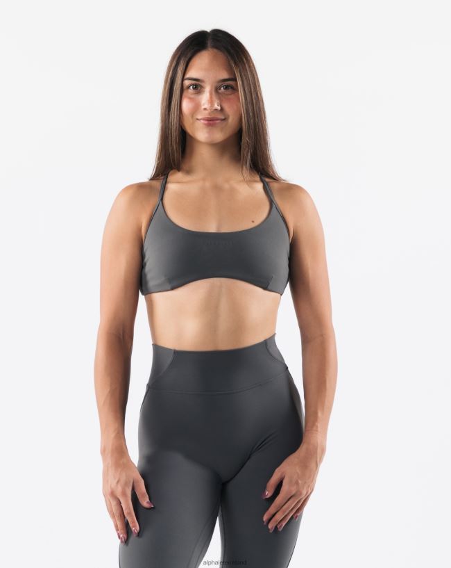 Clothing IE Alphalete Women Aura Strappy Bra Pewter Grey 2L440051