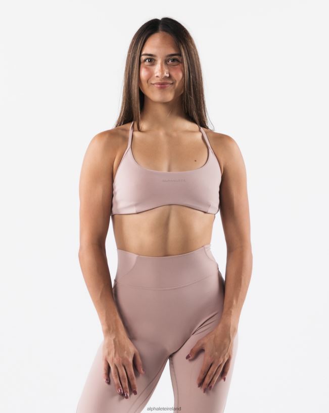 Clothing IE Alphalete Women Aura Strappy Bra Porcelain Brown 2L440045