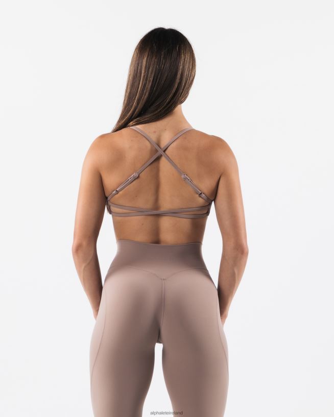 Clothing IE Alphalete Women Aura Strappy Bra Sand Brown 2L440048