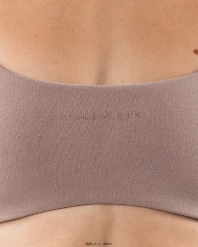 Clothing IE Alphalete Women Aura Strappy Bra Sand Brown 2L440048