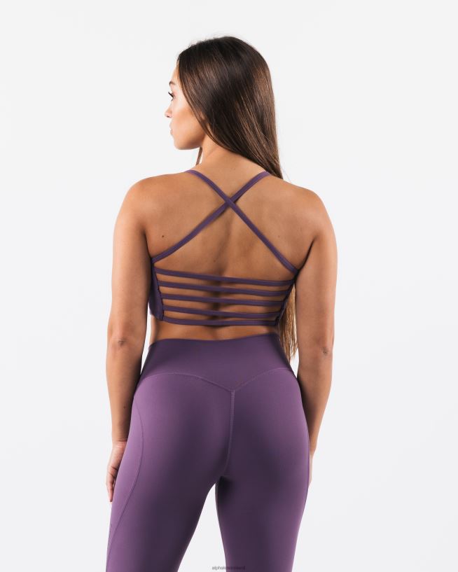 Clothing IE Alphalete Women Aura Strappy Longline Bra Aster Purple 2L440034