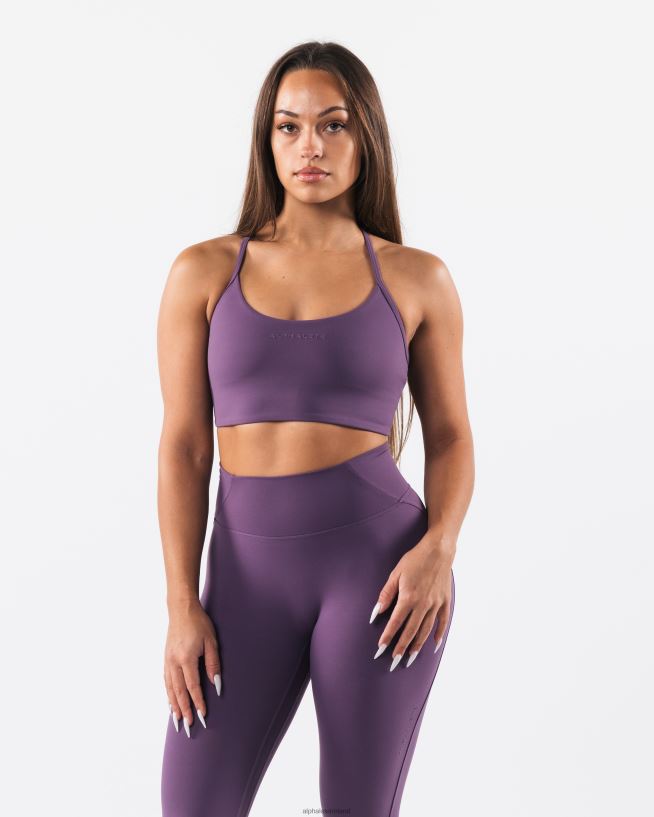 Clothing IE Alphalete Women Aura Strappy Longline Bra Aster Purple 2L440034