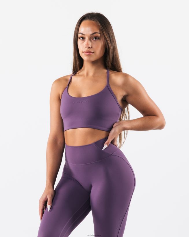 Clothing IE Alphalete Women Aura Strappy Longline Bra Aster Purple 2L440034
