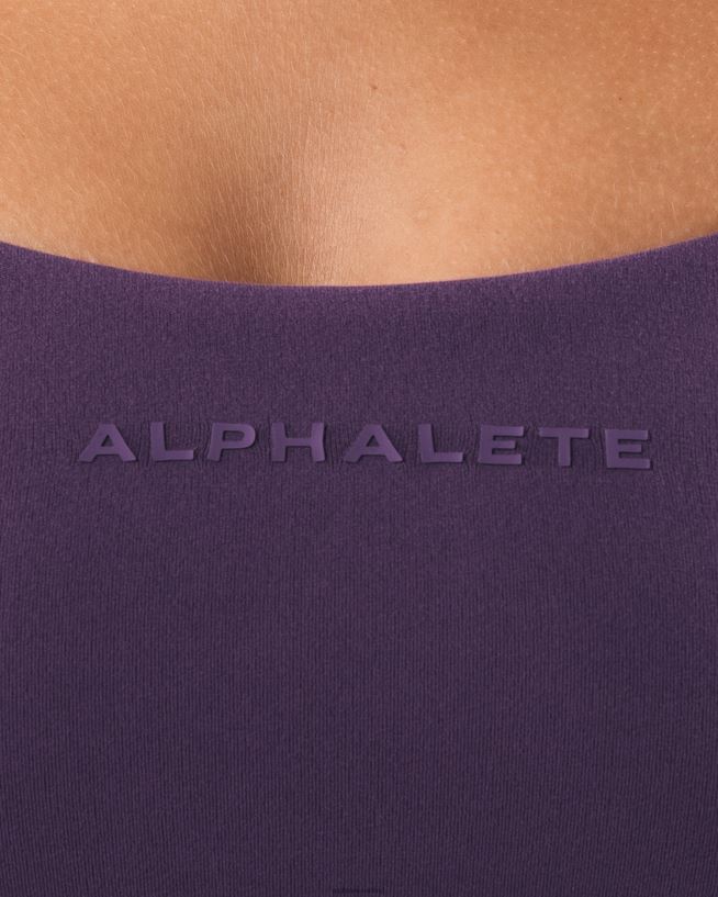 Clothing IE Alphalete Women Aura Strappy Longline Bra Aster Purple 2L440034