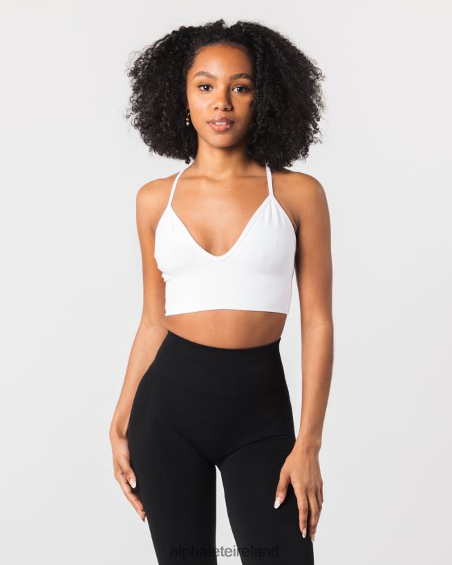 Clothing IE Alphalete Women Seamless Ribbed Bra White 2L440067