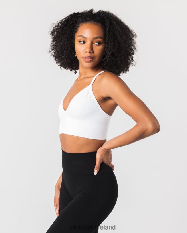 Clothing IE Alphalete Women Seamless Ribbed Bra White 2L440067