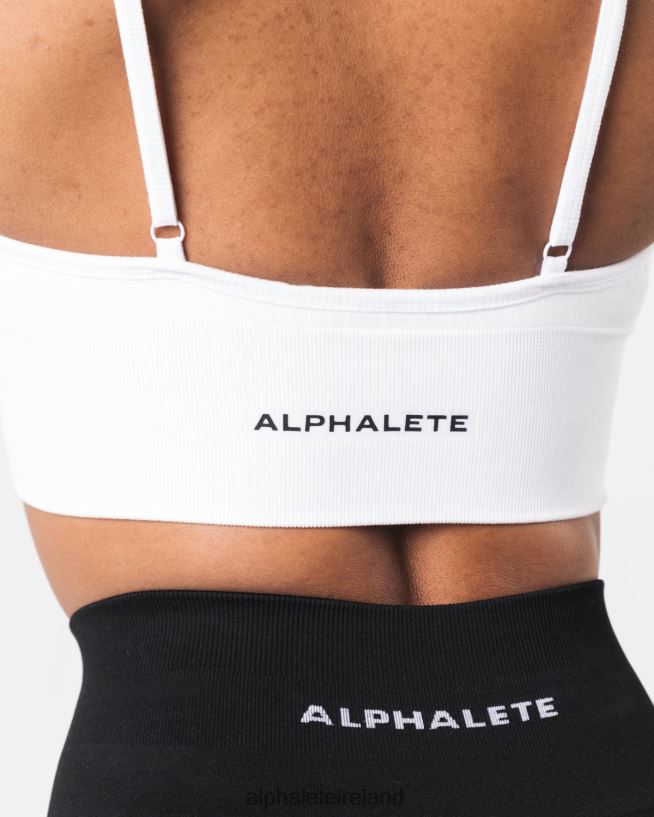 Clothing IE Alphalete Women Seamless Ribbed Bra White 2L440067