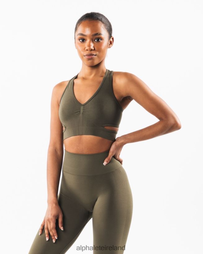 Clothing IE Alphalete Women Stratus Bra Oak Green 2L4400106