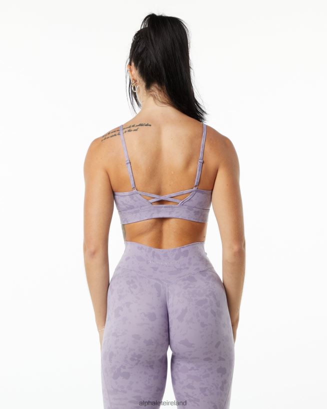 Clothing IE Alphalete Women Surface Limitless Bra Pebble Print Misty Lilac Purple 2L4400150