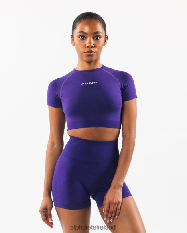 Clothing IE Alphalete Women Amplify SS Crop Electric Purple 2L4400222