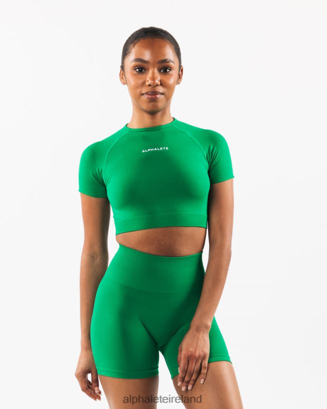 Clothing IE Alphalete Women Amplify SS Crop Emerald Green 2L4400224