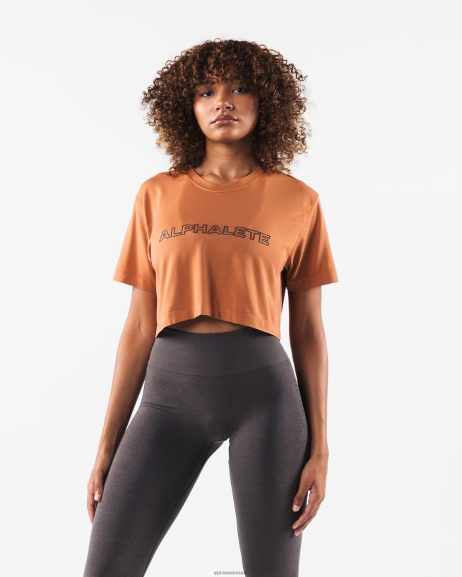 Clothing IE Alphalete Women Core Airtech SS Crop Alloy Orange 2L4400204