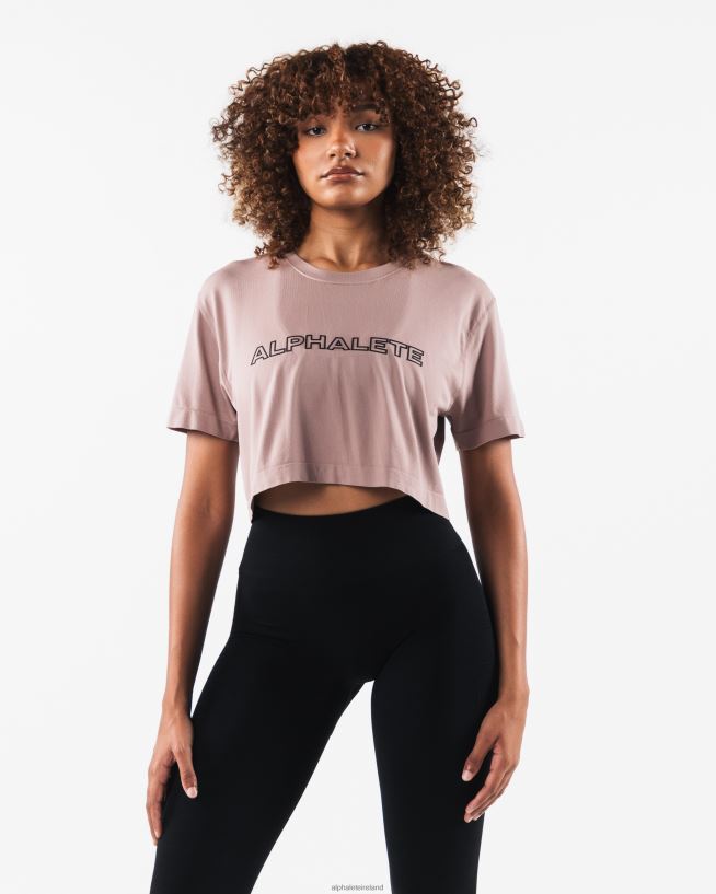 Clothing IE Alphalete Women Core Airtech SS Crop Porcelain Brown 2L4400205