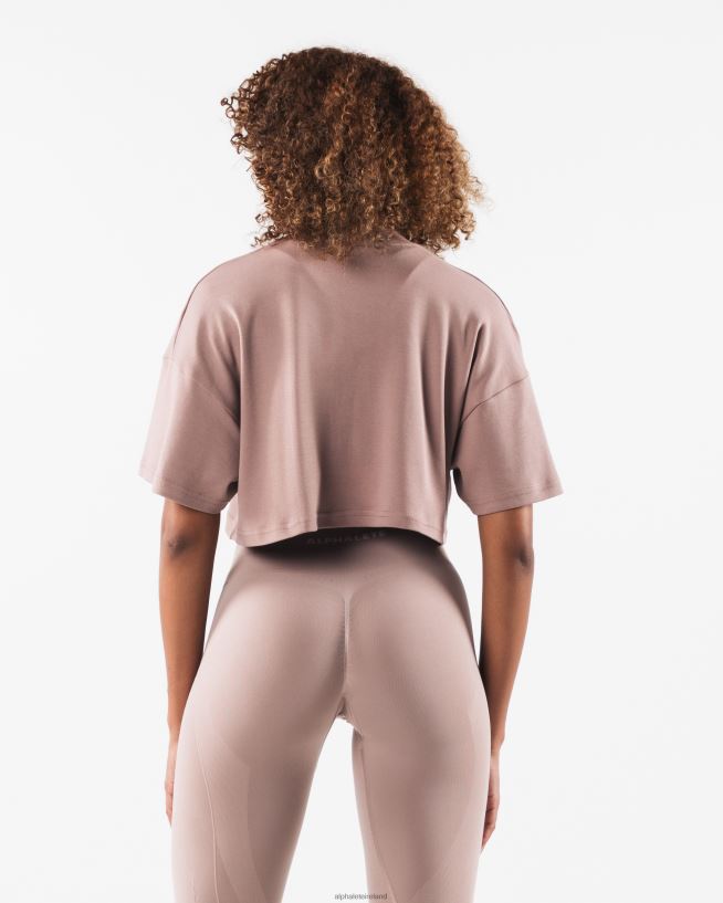 Clothing IE Alphalete Women Republic Crop Tee Antler Brown 2L4400199