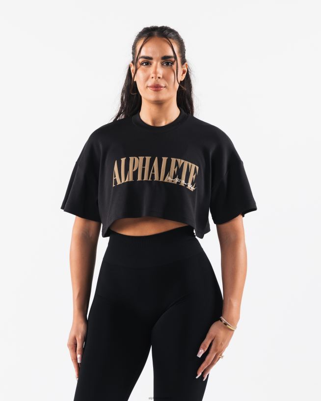 Clothing IE Alphalete Women Republic Crop Tee Black 2L4400201