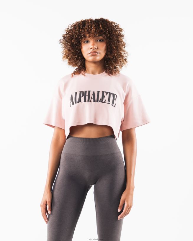 Clothing IE Alphalete Women Republic Crop Tee Flat Rose Pink 2L4400198