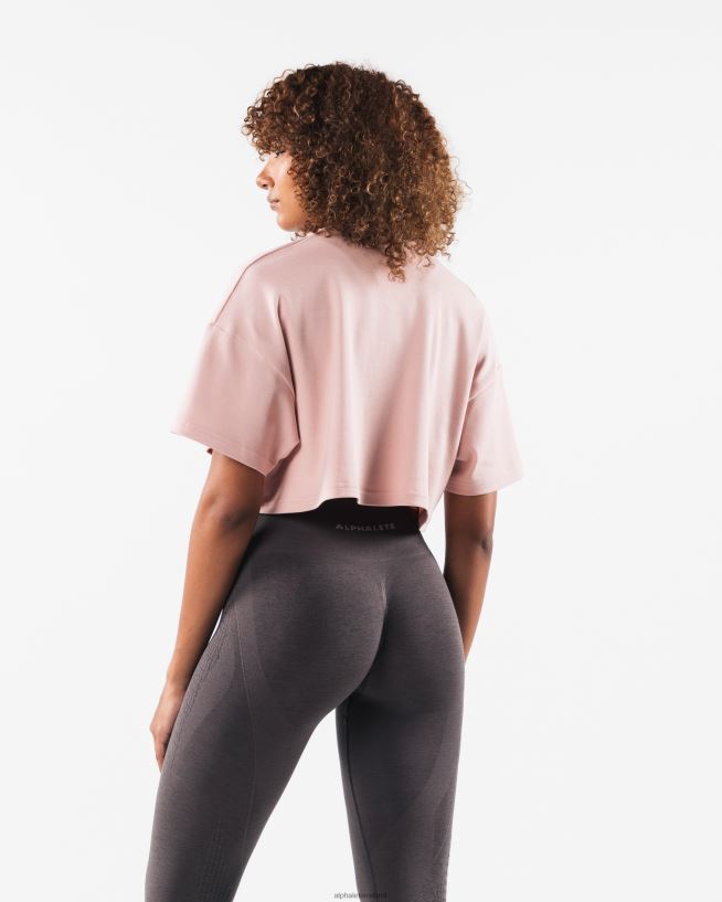 Clothing IE Alphalete Women Republic Crop Tee Flat Rose Pink 2L4400198