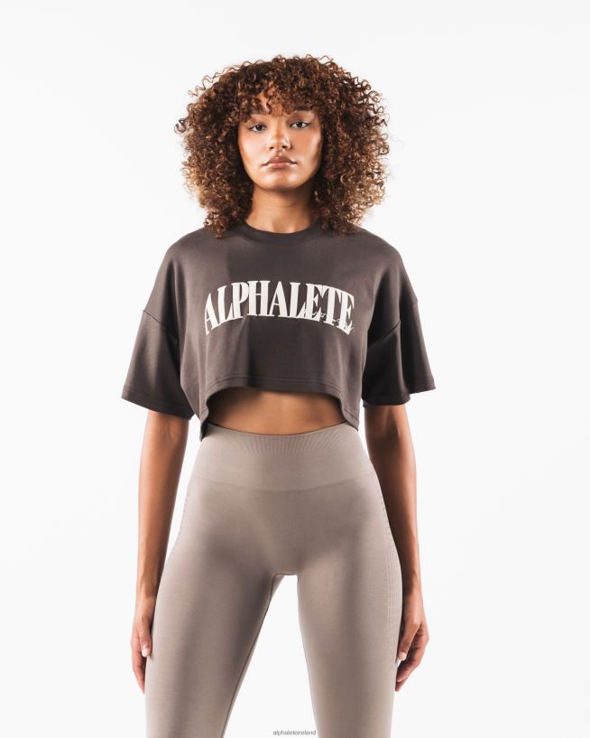 Clothing IE Alphalete Women Republic Crop Tee Turkish Coffee Brown 2L4400200