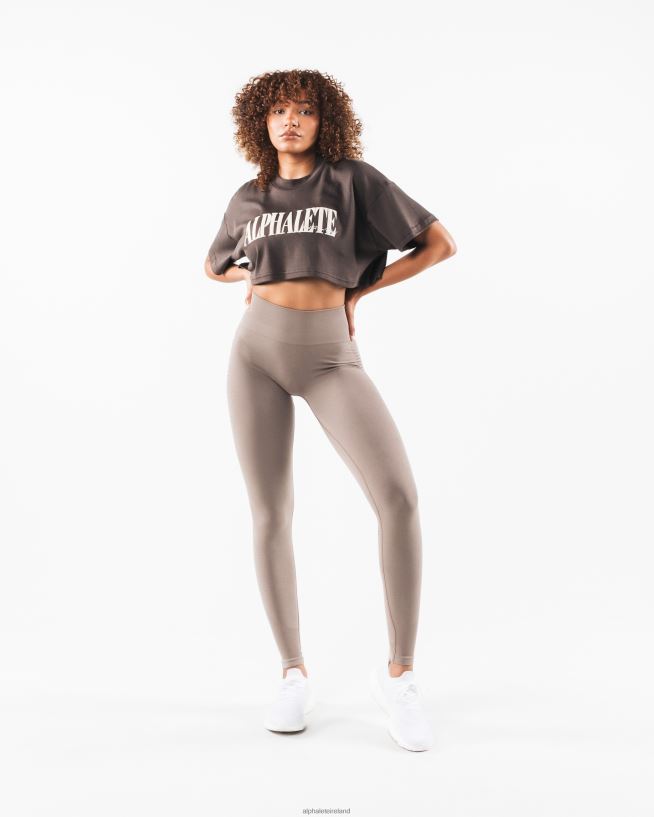 Clothing IE Alphalete Women Republic Crop Tee Turkish Coffee Brown 2L4400200